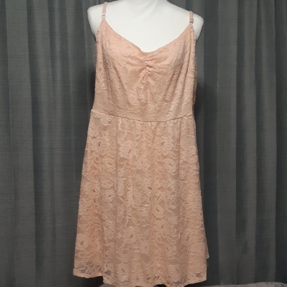 2xl F21 Blush Pink Lace Dress